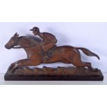 A RARE EARLY 20TH CENTURY FRENCH CARVED FOLK ART WOOD MODEL OF A HORSE. 60 cm x 40 cm.