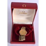 22CT GOLD PLATED OMEGA DEVILLE WATCH. Dial 3.5cm incl crown