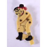 A RARE WWII NOVELTY CELLULOID EROTIC FIGURE modelled as a Hitler being roggered by a red blooded mal