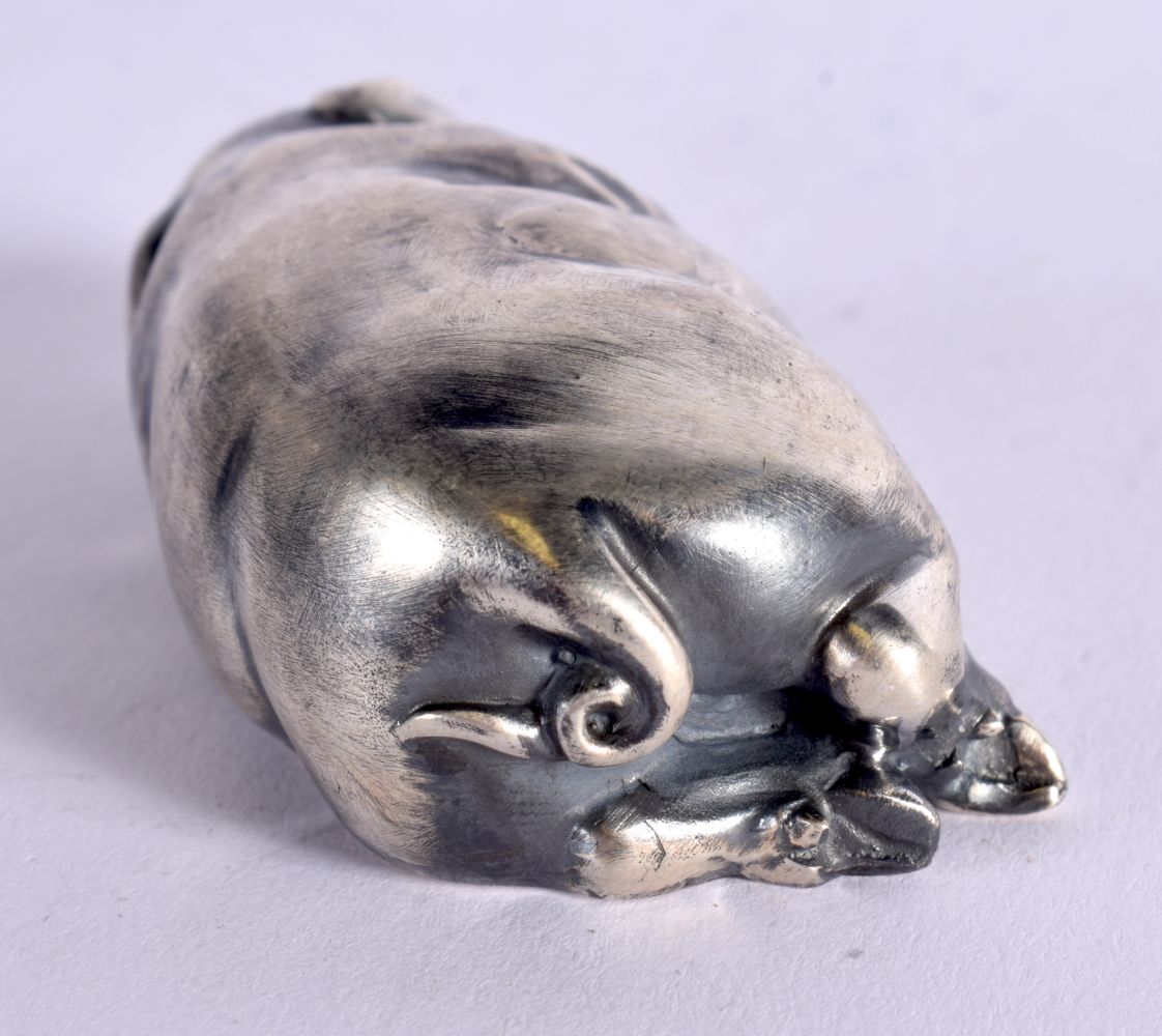 A CONTINENTAL SILVER PIG. Stamped St Petersburg 84, 2.5cm x 7.1cm x 3.7cm, weight 39.8g - Image 3 of 4