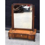 A George II Mahogany dressing table mirror with bone inlay 66 x 50 x 26 cm