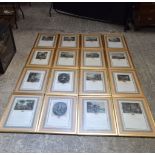 A collection of 19th Century framed French Lithographic prints 40 x 27 cm (16)