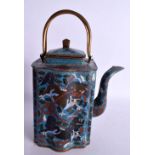 AN EARLY 20TH CENTURY CHINESE CLOISONNE ENAMEL TEAPOT AND COVER Late Qing/Republic. 26 cm x 15 cm in