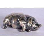 A CONTINENTAL SILVER PIG. Stamped St Petersburg 84, 2.5cm x 7.1cm x 3.7cm, weight 39.8g
