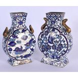 A PAIR OF EARLY 20TH CENTURY CHINESE CLOISONNE ENAMEL VASES Late Qing/Republic. 12 cm x 6.5 cm.