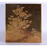 A FINE 19TH CENTURY JAPANESE MEIJI PERIOD GOLD LACQUERED ZOHIKO SUZURIBAKO in the manner of Funabash