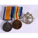 BRITISH WAR 1914/1918 & VICTORY MEDAL 1914/1919 PAIR TO 1442 CPL J HAMMOND RA TOGETHER WITH AN ARMY