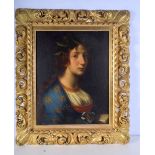 An 19th Century pre Raphaelite style Carlo Dolci circle framed oil on board of a female 52 x 40 cm