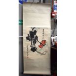 A CHINESE WATERCOLOUR SCROLL 20th Century. Image 60 cm x 48 cm.