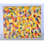 An unframed abstract oil on canvas 56 x 66 cm.
