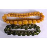 TWO BAKELITE NECKLACES. Longest 90cm, total weight 179g, Largest bead 19.2mm (2)