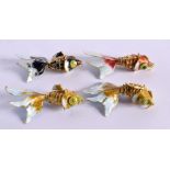 FOUR CLOISONNE ENAMEL FISH 20th Century. 8.5 cm x 4.75 cm. (4)