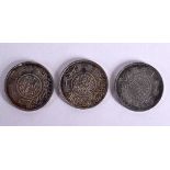 THREE ISLAMIC SILVER COINS. (3)