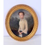 A 19th Century European School Framed oil on board of a female 30 x 25 cm.