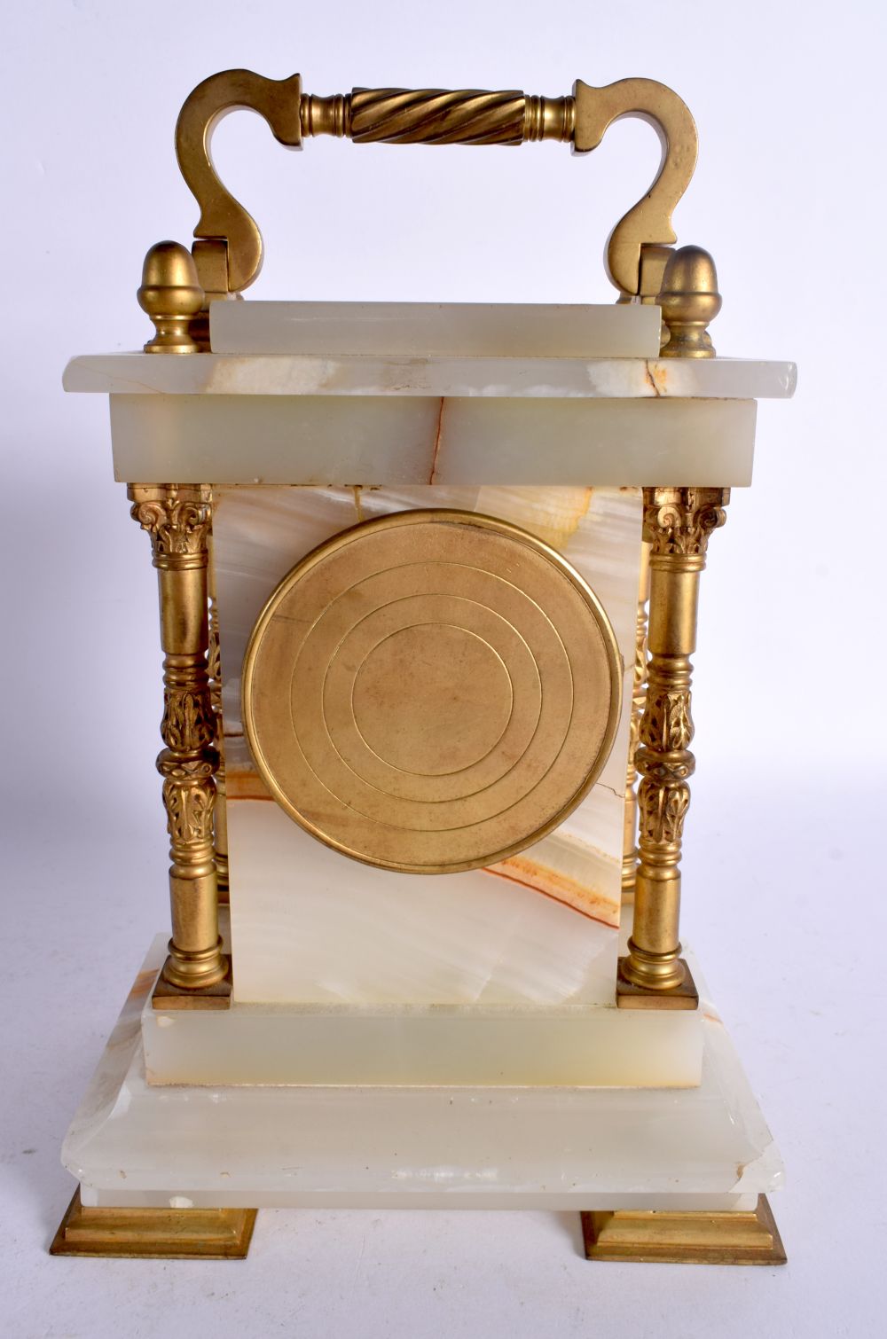 A LARGE ANTIQUE MARBLE AND ORMOLU CLOCK. 27 cm x 14 cm. - Bild 4 aus 5