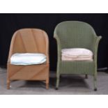 A Lloyd loom Chair with upholstered and sprung seat together with a Belvoir chair (2)