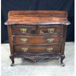 A late 18th/19th Century Portuguese rosewood 4 drawer chest 75 x 96 x 52 cm.