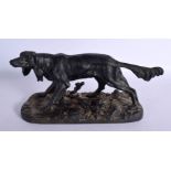 A 1970S IRON FIGURE OF A ROAMING HUNTING HOUND. 30 cm x 15 cm.