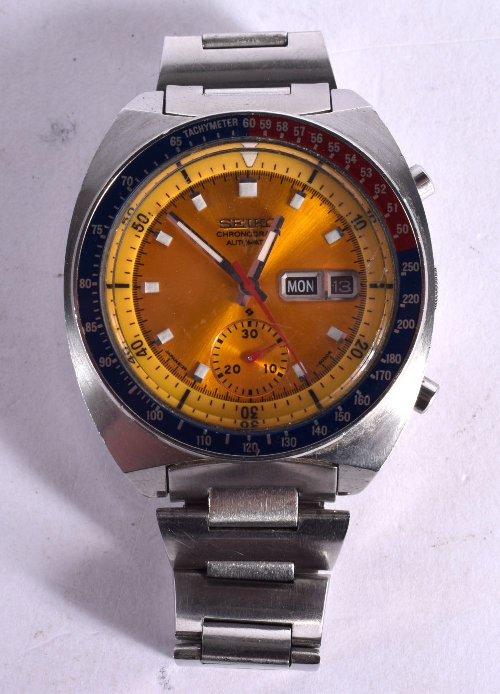 A 1970S SEIKO ‘POGUE’ CHRONOGRAPH. Dial 4.1cm incl crown