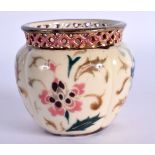 A SMALL HUNGARIAN ZSOLAY PECS PORCELAIN VASE. 5.5 cm wide.