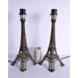 A LARGE PAIR OF RETRO FRENCH EIFFEL TOWER LAMPS. 40 cm high.