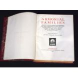Book by Arthur Charles Fox-Davies entitled ARMORIAL FAMILIES large size bound in fine red crushed Mo