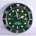 A ROLEX SHOP DISPLAY ADVERTISING WALL CLOCK. 33 cm diameter.