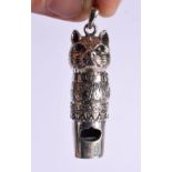A SILVER CAT WHISTLE. 14 grams. 4 cm.