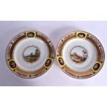A VERY RARE PAIR OF 19TH CENTURY RUSSIAN IMPERIAL PORCELAIN PLATES from the Dowry Service