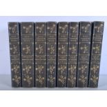 A collection of MISS PARDOES WORKS in 8 volumes , fine blue half Morocco with Art Noveau gilt decora