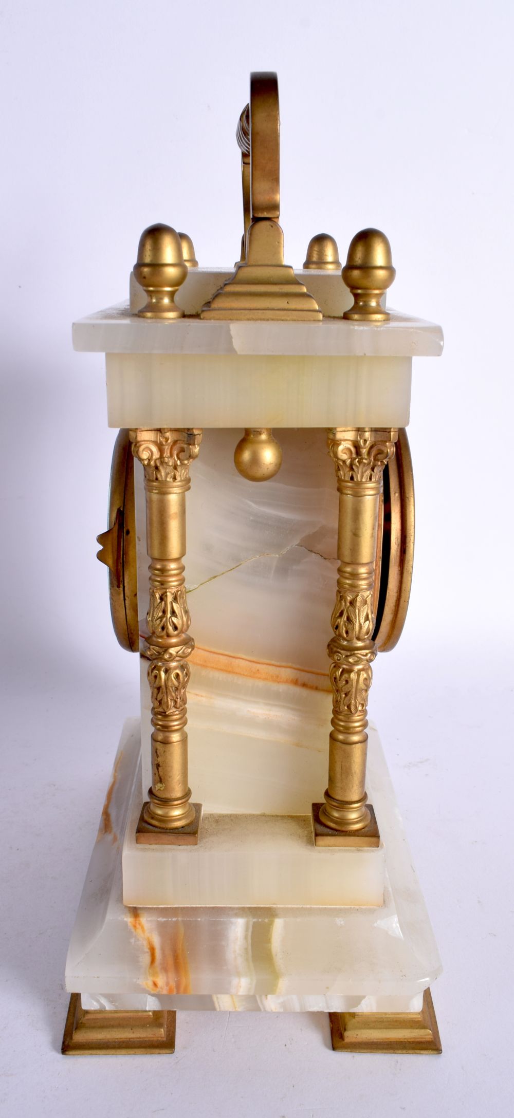 A LARGE ANTIQUE MARBLE AND ORMOLU CLOCK. 27 cm x 14 cm. - Bild 2 aus 5