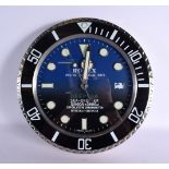 A ROLEX SHOP DISPLAY ADVERTISING WALL CLOCK. 33 cm diameter.