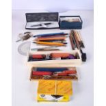 A collection of propelling pencils some gold plated , together with other writing collectables (Qty)