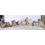 A collection of Dutch Jema ceramic animal and bird clocks together with other figures. Largest 25cm