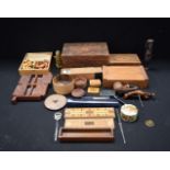 A collection of wooden items including Cribbage boards, chess sets, boxes , puzzle box etc (Qty)
