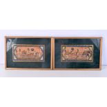 A pair of small Indian watercolours depicting a procession 12 x 22 cm (2).