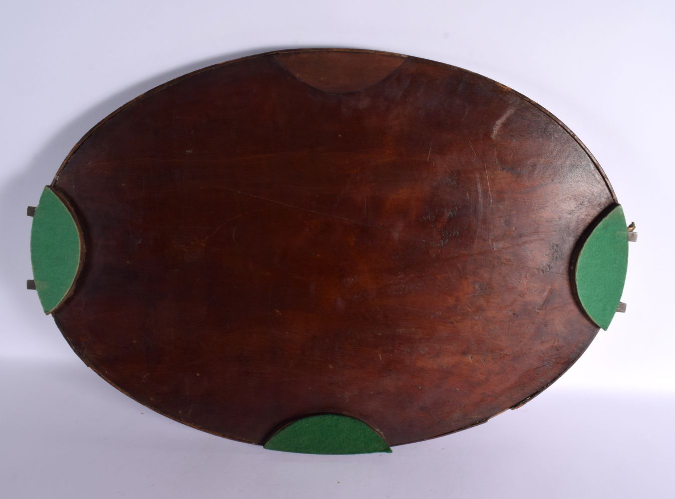 A LARGE VICTORIAN TWIN HANDLED MAHOGANY TEA TRAY. 72 cm x 40 cm. - Bild 2 aus 2