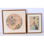 A pair of framed Chinese watercolours largest 22 x 22 cm.