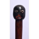 A VINTAGE FOLK ART SNAKE WALKING CANE. 88 cm long.