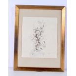 A framed mixed media drawing entitled "Les Arbes" by Tobey with gallery label to rear dated 1973 27