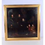 A framed 18/19 th Century European school oil on canvas 62 x 62 cm.