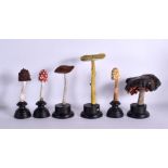 SIX VINTAGE MUSHROOM SPECIMENS Largest 25 cm high. (6)