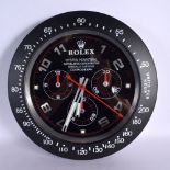 A ROLEX SHOP DISPLAY ADVERTISING WALL CLOCK. 33 cm diameter.