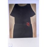 A large oil on canvas After August Sander , black dress signed with a Monogram RN dated 1928. 102 x