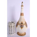 Graingers Worcester large perfume bottle with raised moulding highlighted with enamel Grainger shie