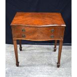 A mahogany 2 drawer cutlery table containing a Thomas Ward & Sons cutlery. 77 x 73 x 53 cm.