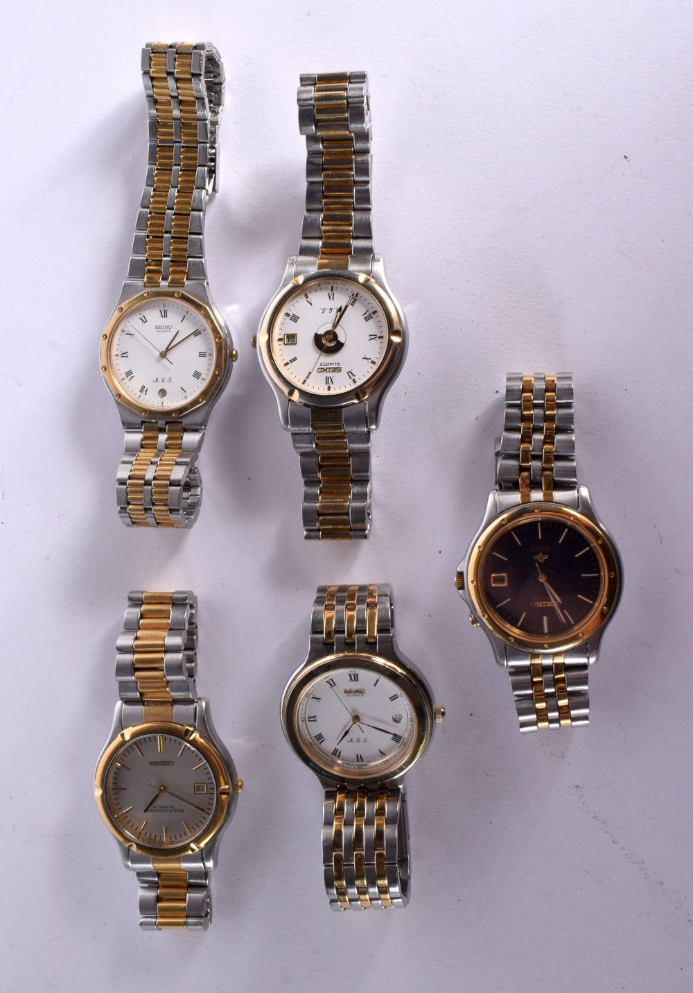 FIVE SEIKO FASHION WATCHES. (5)