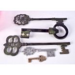 A collection of large early Indian keys largest 26 cm (5).