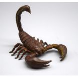 A Japanese bronze scorpion 5 cm.