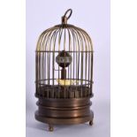 A AUTOMATON BIRD CAGE CLOCK. 15 cm high.